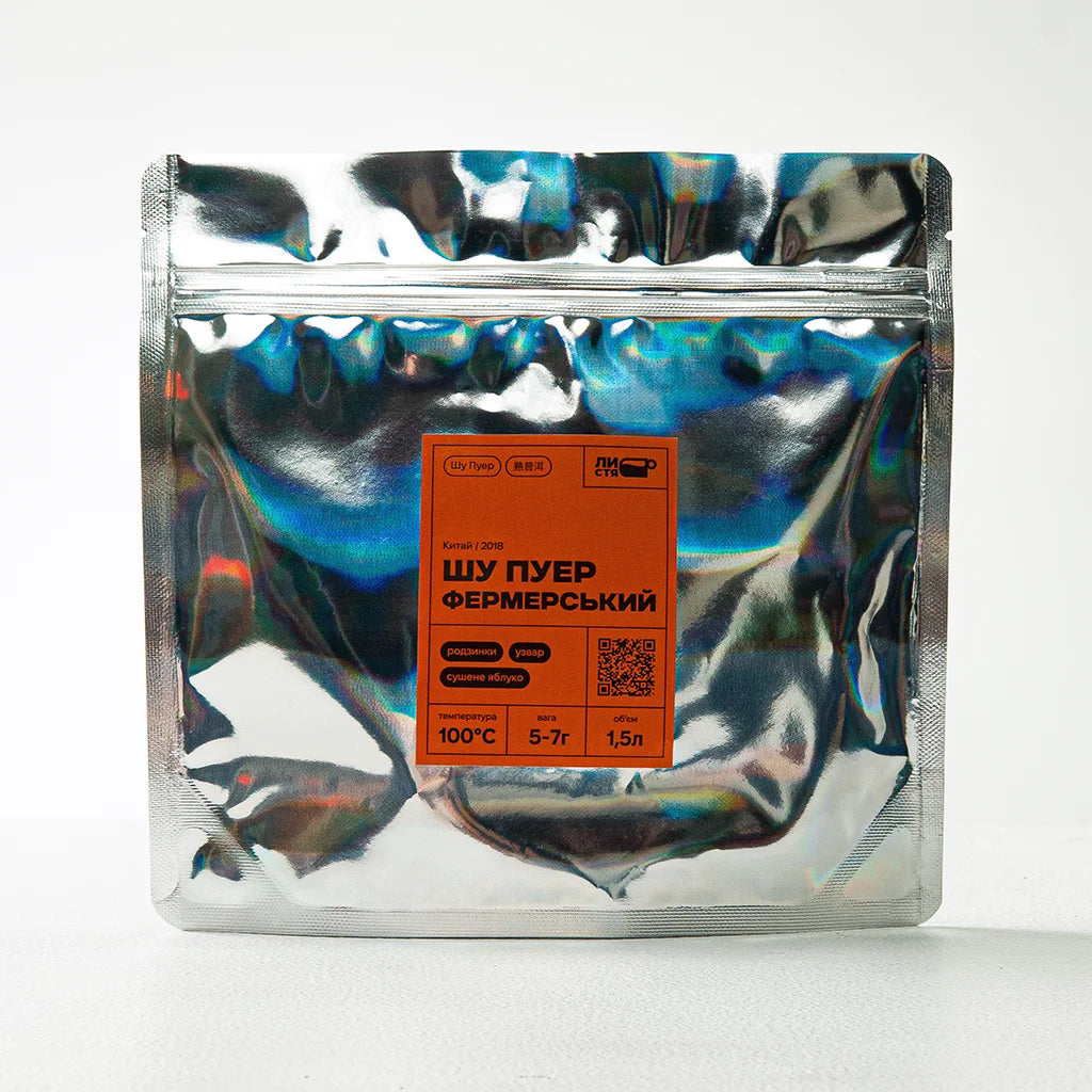 Елегантна упаковка Шу Пуер Фермерського чаю - відмінний вибір для подарунка або особистого вжитку. Купуйте онлайн за вигідною ціною